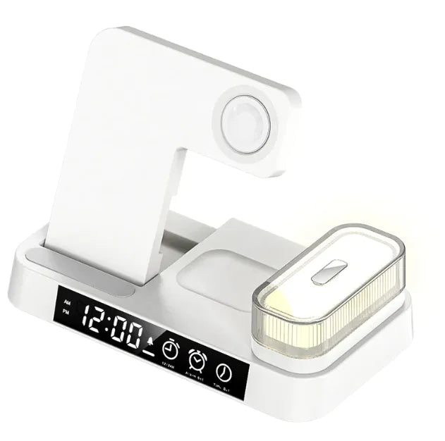All-in-One Wireless Charging Station with Alarm Clock & Night Light