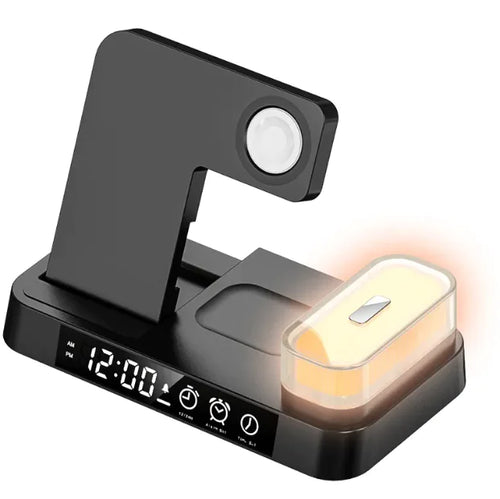 All-in-One Wireless Charging Station with Alarm Clock & Night Light