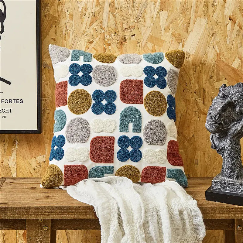 Embroidered Cushion Pillow Cover - Simple Design