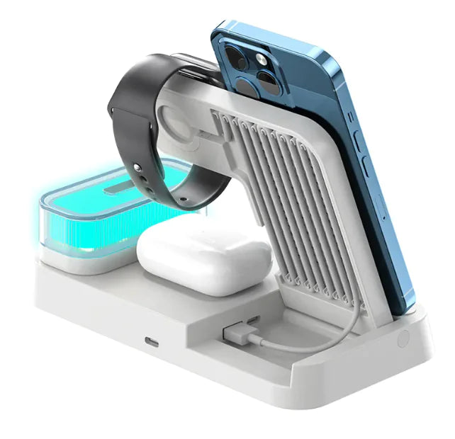 All-in-One Wireless Charging Station with Alarm Clock & Night Light